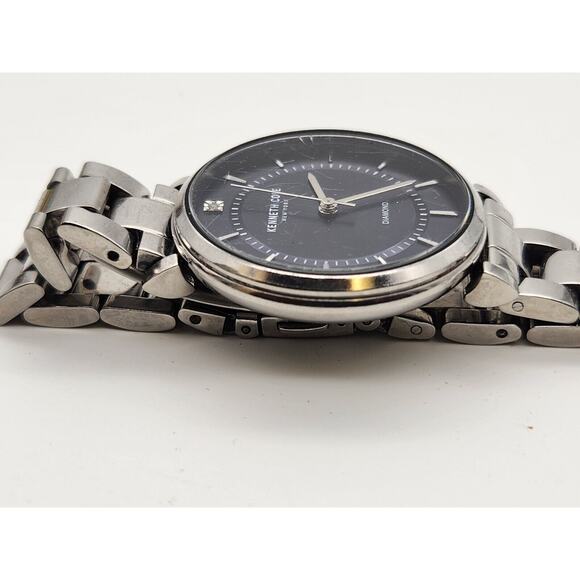 Kenneth Cole Ladies New York KC51114017 Diamond Accented Blue Dial SS Watch - Picture 5 of 8